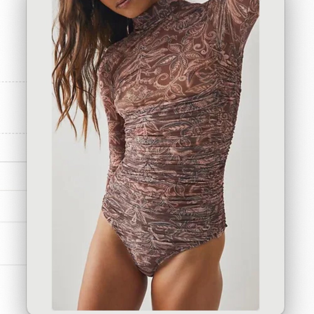FREE PEOPLE Intimately - Under It All Printed Mesh Bodysuit